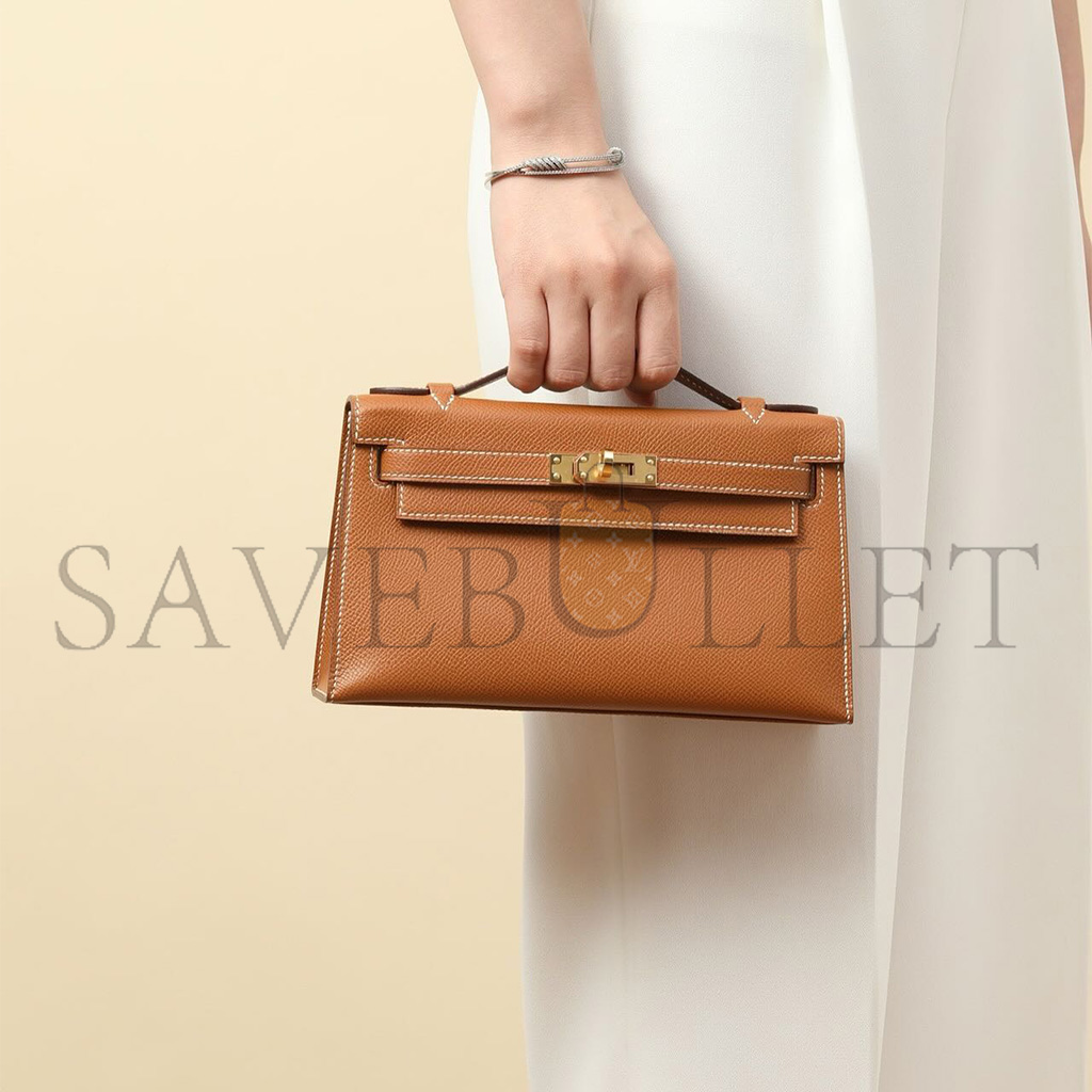 HERMES MASTER MINI KELLY FIRST GENERATION EPSOM GOLDEN BROWN (22*14*7cm) 